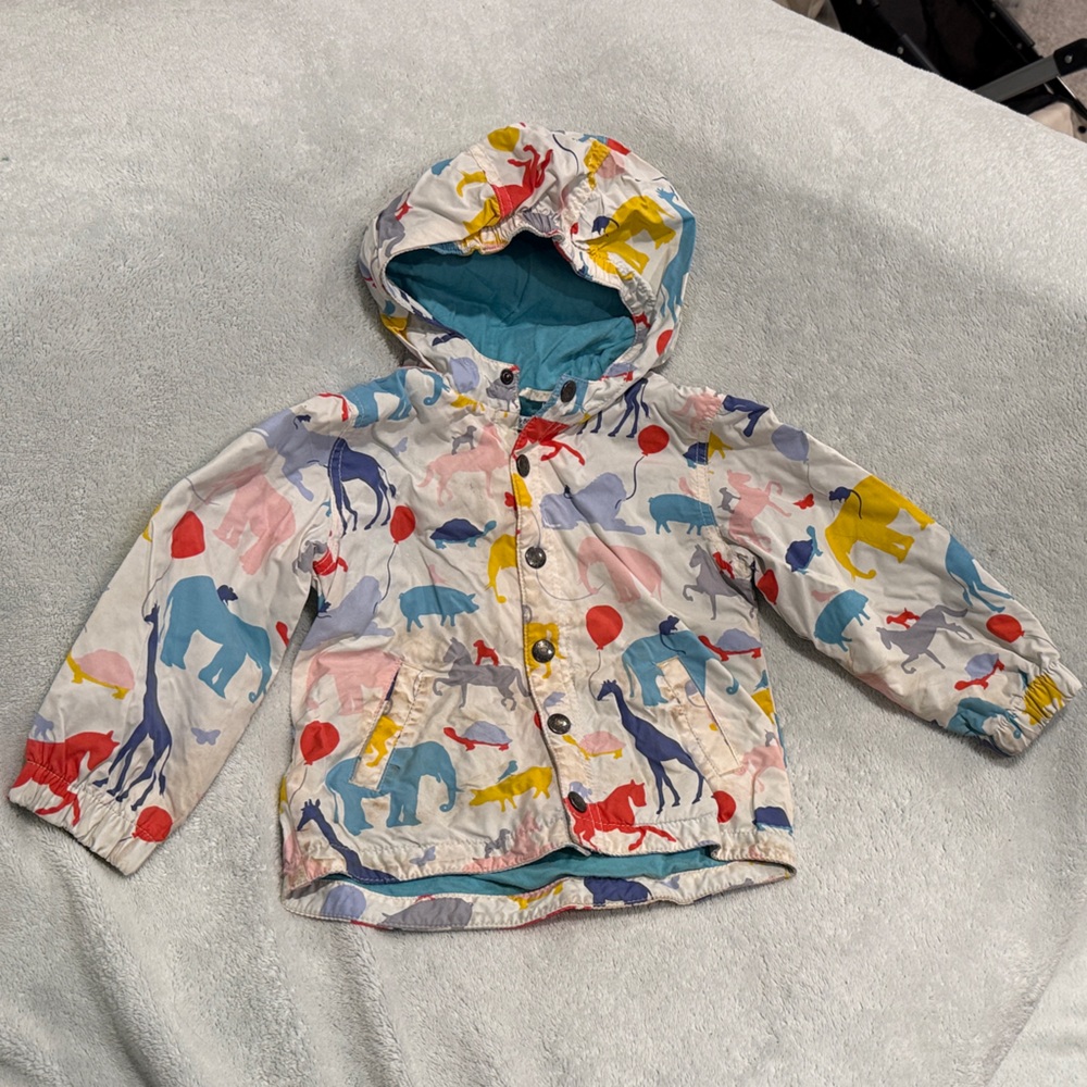 Mini Boden 2/3 Circus Animal Print Kids' Jacket